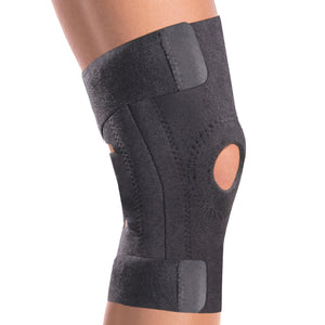 Hinged Knee Support Universal Size Black Neoprene